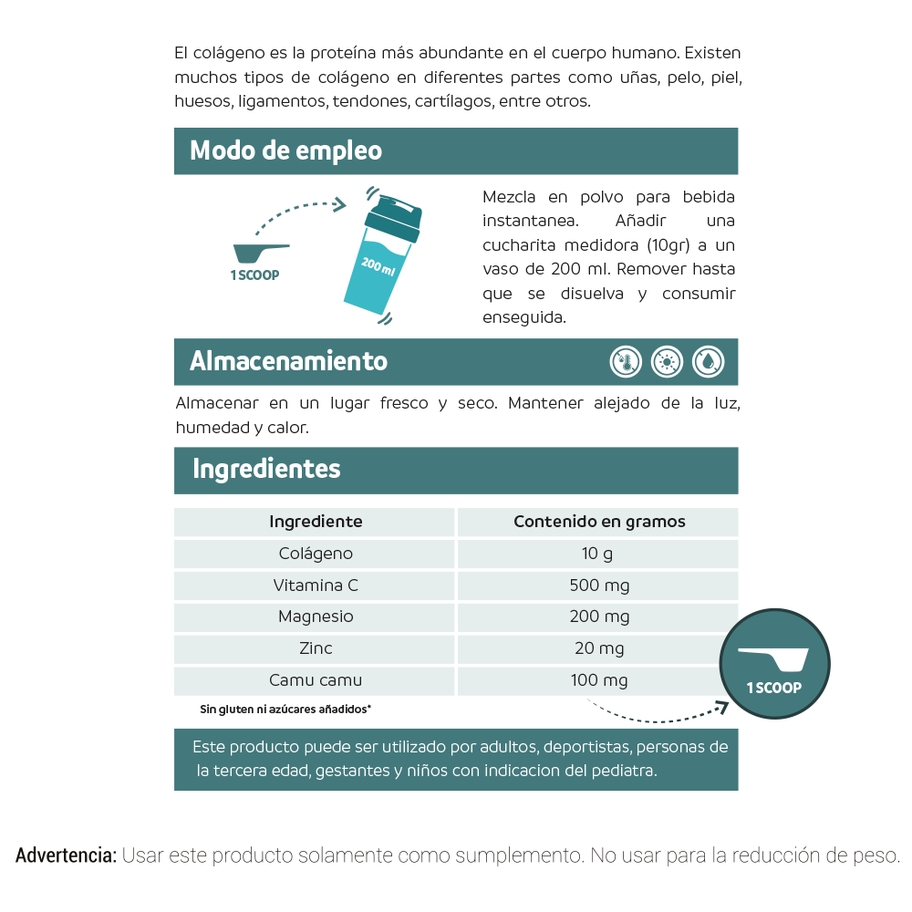 Colágeno Hidrolizado en Polvo 500g